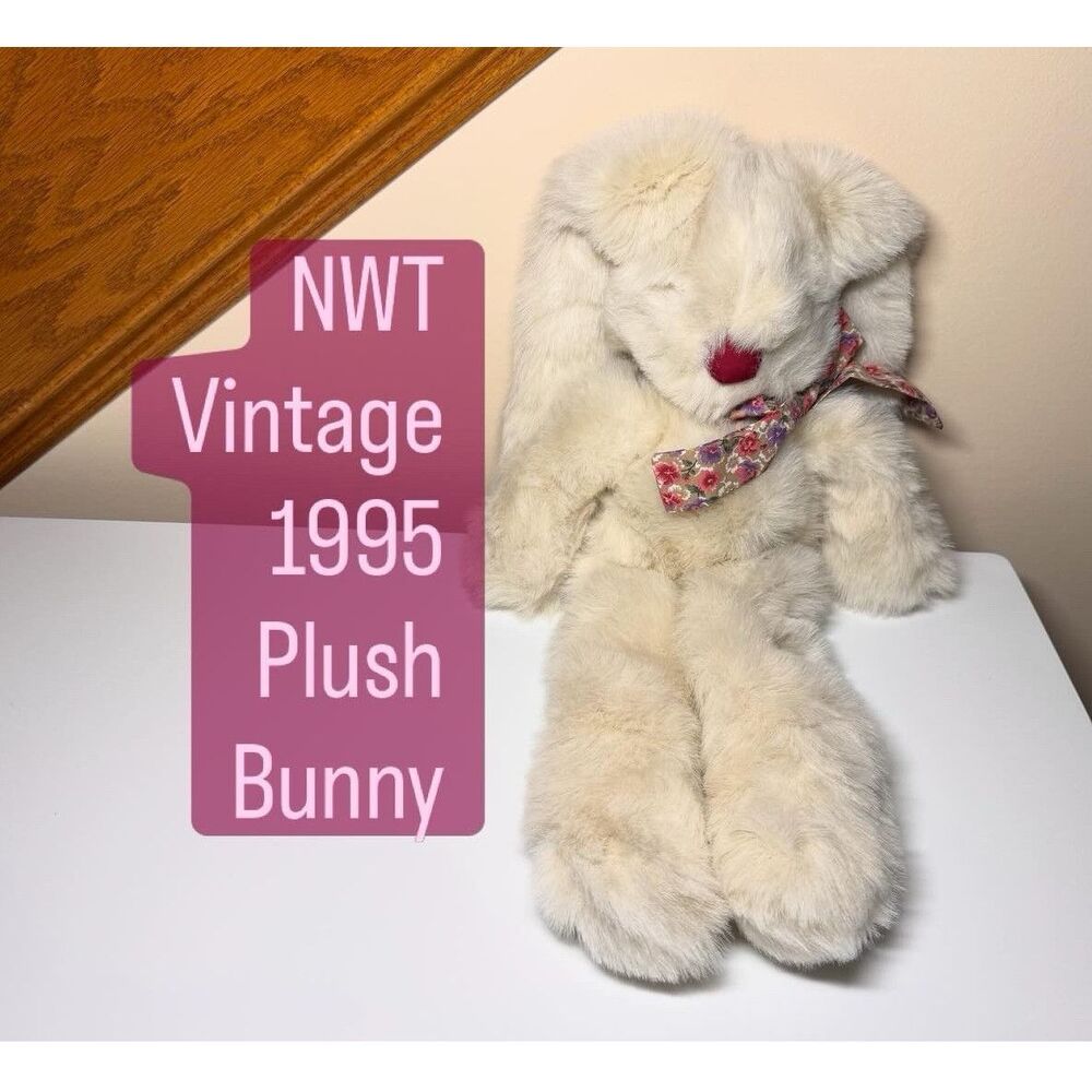 NWT Vintage 1995 Happiness Always Plush Bunny